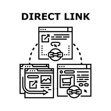 Direct link digital concept connecting multiple web pages Stock Illustration