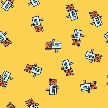 Direct mail advertising vector seamless pattern Stock Illustration
