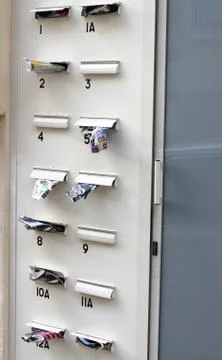Direct mail in letterbox Stock Photos