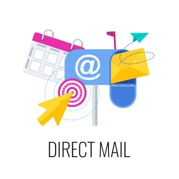 Direct mail vector icon. Outbound, inbound marketing. Illustrazione stock