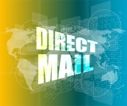 Direct mail word on digital touch screen Stock Illustration