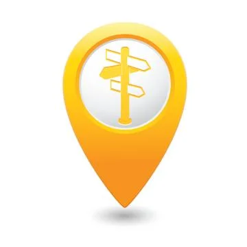 Direct MAP pointer yellow Stock Illustration