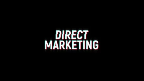 Direct marketing text glitch screen effect abstract media video animation Video stock 313001064