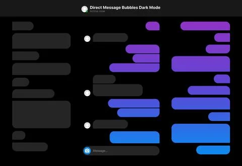 Direct Message Bubbles Dark Mode Stock Illustration