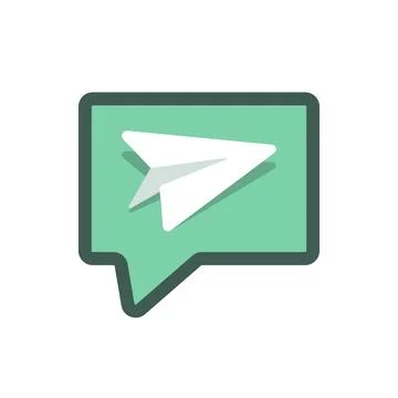 Direct message icon in flat style. Paper airplane notification vector illus.. Stock Illustration