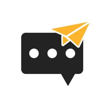 Direct message icon in flat style. Paper airplane notification vector illus.. Stock Illustration