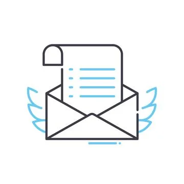 Direct message line icon, outline symbol, vector illustration, concept sign Stock Illustration