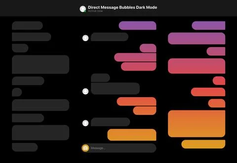 Direct Messages Bubbles Dark Mode Stock Illustration