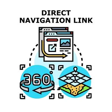 Direct navigation link leading to virtual tour Stock Illustration