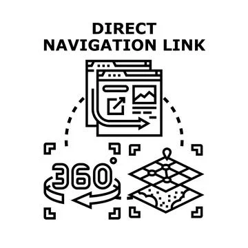 Direct navigation link leading to virtual tour Stock Illustration