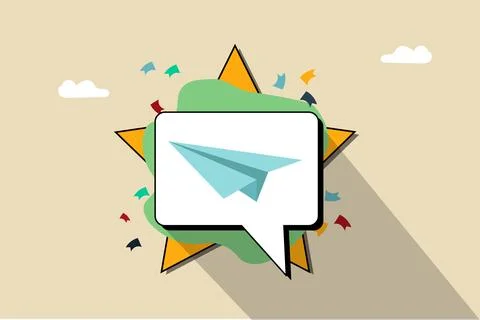Direct or send message symbol in Social media Stock Illustration