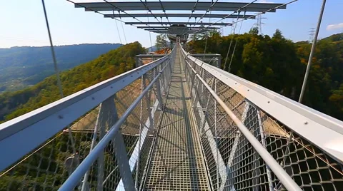 Direct passage over the bridge with the rotation Stock Footage 44764697