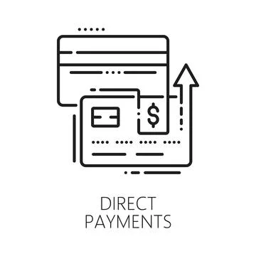 Direct payment transaction fintech linear icon Stock Illustration