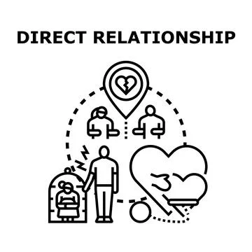 Direct relationship concept finding love connection problem Stock Illustration