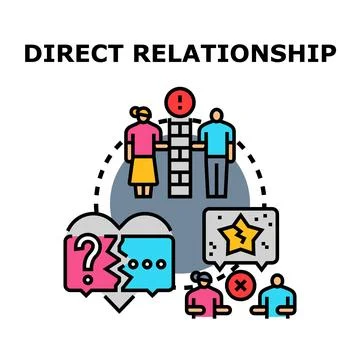 Direct relationship experiencing connection problems concept illustration Stock Illustration