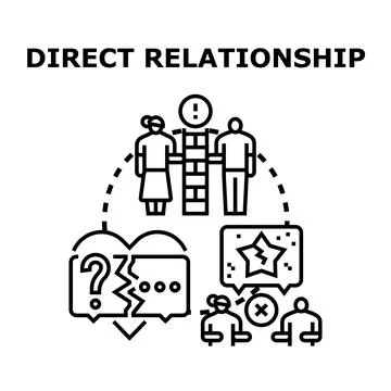 Direct relationship experiencing connection problems concept illustration Stock Illustration