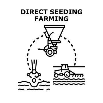 Direct seeding farming process concept icon Stock Illustration