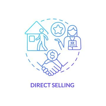 Direct selling blue gradient concept icon Stock Illustration