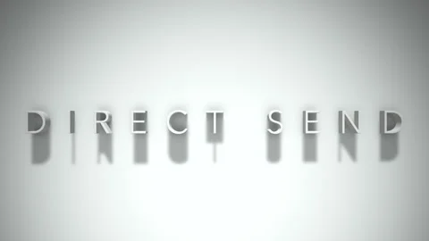 Direct send 3D title animation with shadows on a white background Stock Footage 297668847