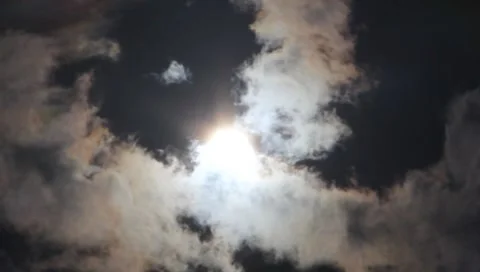 Direct Shot Of The SUN with slow clouds moving #2 Stock Footage 7731746