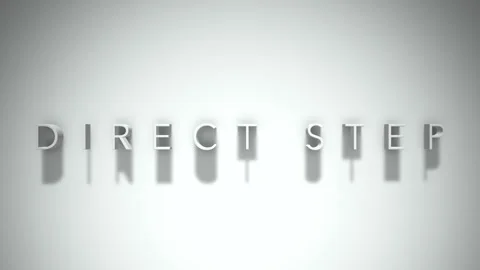 Direct step 3D title animation with shadows on a white background Stockbeeldmateriaal 297567553