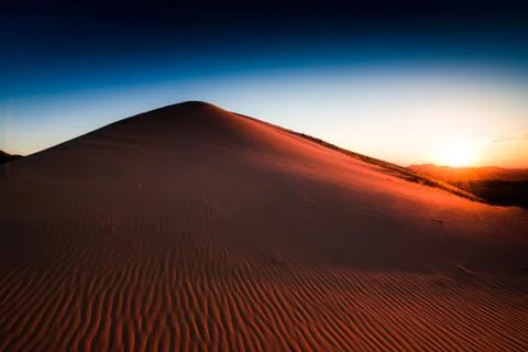 Direct sunset at Kelso dune Stock Photos