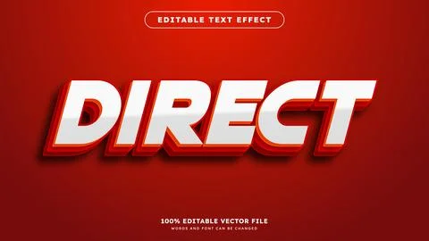 Direct text effect template design with 3d style use for business brand and.. Stock Illustration