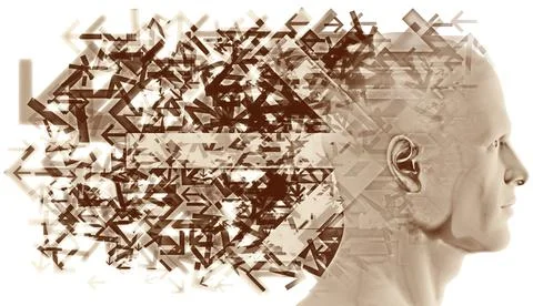 Direct Thinking Forward - 3D illustration Vintage Style Stock Illustration