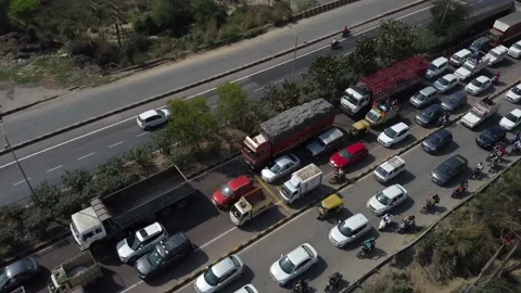 Direct view from above to the road traffic. Stock Footage 230577851