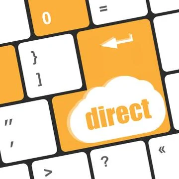 Direct word written on computer keyboard key イラスト素材