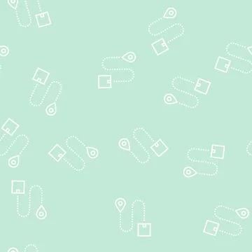 Direction abd location delivery box line seamless pattern Stock Illustration