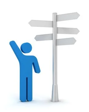 Direction advice 3d illustration Stock Illustration