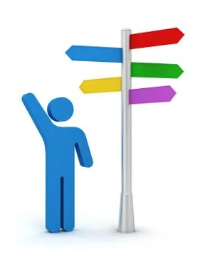Direction advice concept  3d illustration Stock Illustration