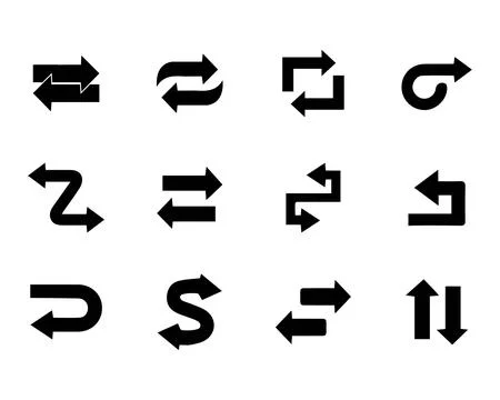 Direction and Routing Arrow Icons – Navigation Vector Pack 스톡 일러스트