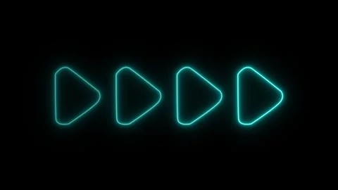 Direction arrow animation with black background and glowing arrow sign. Stock Footage 301701891