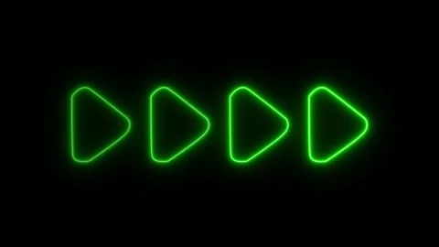 Direction arrow animation with black background and glowing arrow sign. Stock Footage 301701901