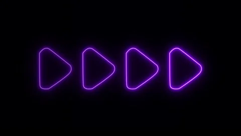Direction arrow animation with black background and glowing arrow sign. Stock Footage 301701902