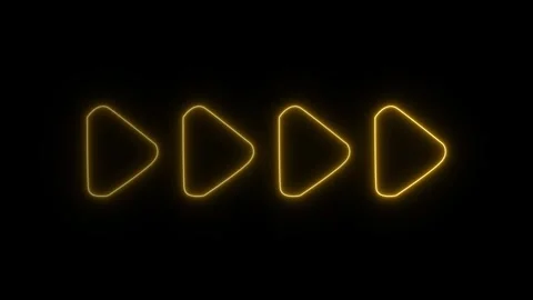 Direction arrow animation with black background and glowing arrow sign. Stock Footage 301701915