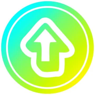 Direction arrow circular in cold gradient spectrum Ilustração Stock