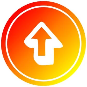 Direction arrow circular in hot gradient spectrum Ilustração Stock