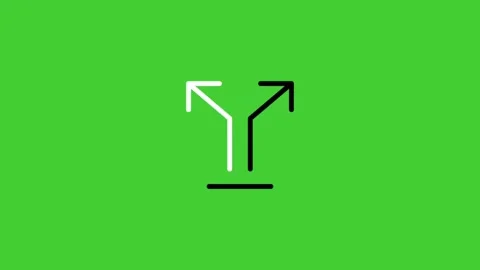 Direction arrow icon animation on green screen background Stock Footage 314667403