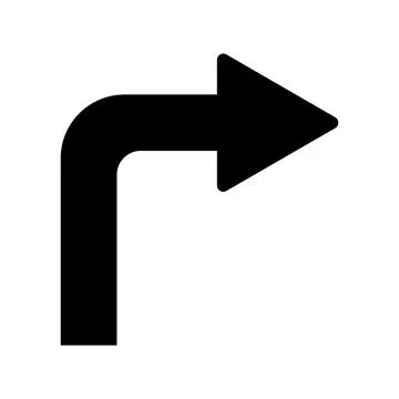 Direction, arrow icon. Black vector graphics. Stock Illustration