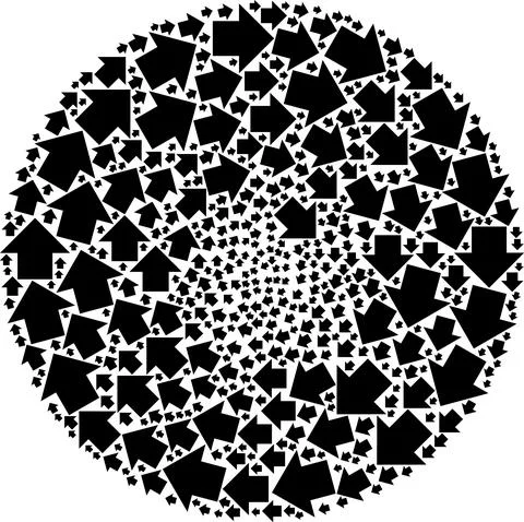 Direction Arrow Icon Exploding Spheric Cluster Collage Stock Illustration