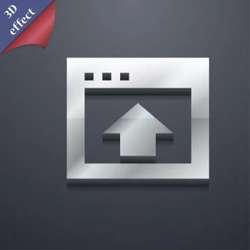 Direction arrow up  icon symbol. 3D style. Trendy, modern design with space f 스톡 일러스트
