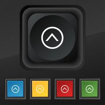 Direction arrow up  icon symbol. Set of five colorful, stylish buttons on bla イラスト素材