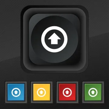 Direction arrow up  icon symbol. Set of five colorful, stylish buttons on bla イラスト素材