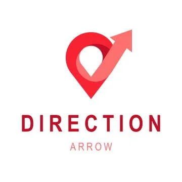 Direction arrow logo template. Abstract business company map navigation pointer Stock Illustration
