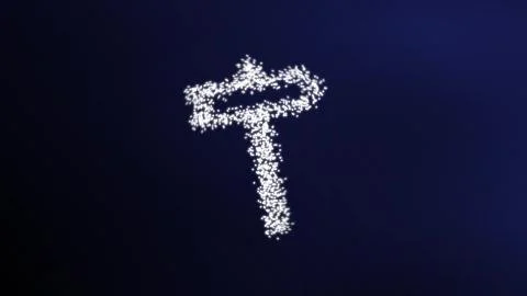 Direction arrow  in particles effect Illustrazione stock