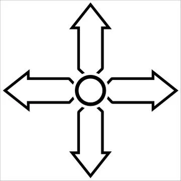 Direction arrow pin icon. Simple line, outline of navigation. Vector illustra Stock Illustration