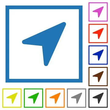 Direction arrow solid flat framed icons Stockillustratie